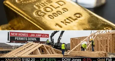 Gold prices flat as U.S. housing start jumps 7.2% in January