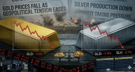 Gold, silver prices lower as concerns over Middle East conflict ease