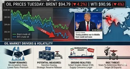 Oil falls as Trump predicts Middle East de-escalation