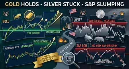 Gold holds - silver stuck - S&P slumping