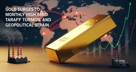 Gold surges to monthly high amid tariff turmoil and geopolitical strain