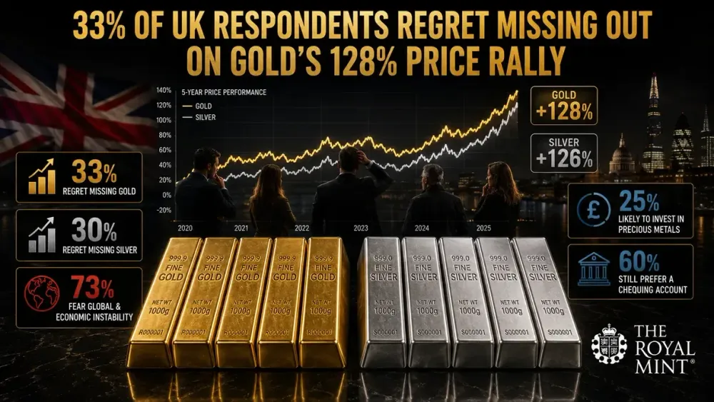 33% of UK respondents regret missing out on gold’s 128% price rally – The Royal Mint