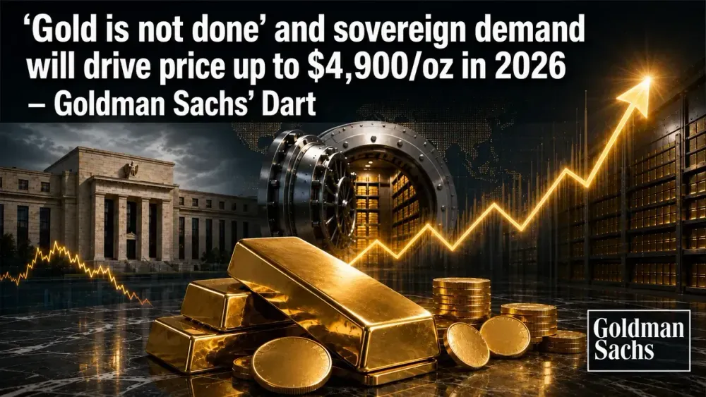 ‘Gold is not done’ and sovereign demand will drive price up to $4,900/oz in 2026 – Goldman Sachs’ Dart