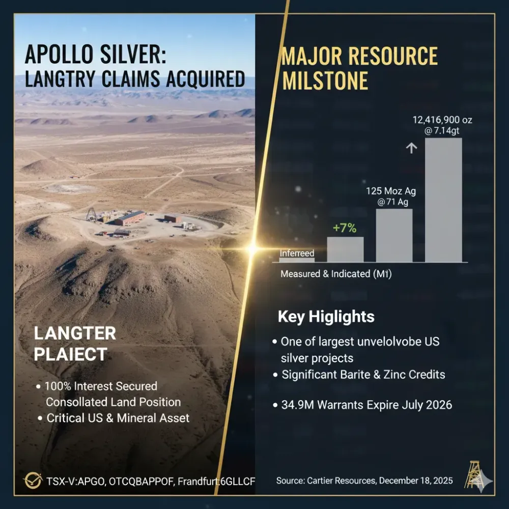 Apollo Silver Secures 100% Interest in Athena Claims at Langtry