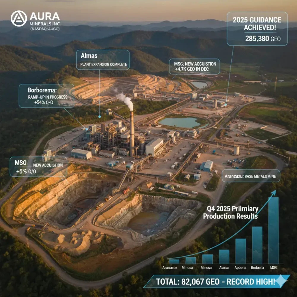 Aura Announces Preliminary Q4 2025 and 2025 Production Results; Record High Production and 2025 Guidance Achieved