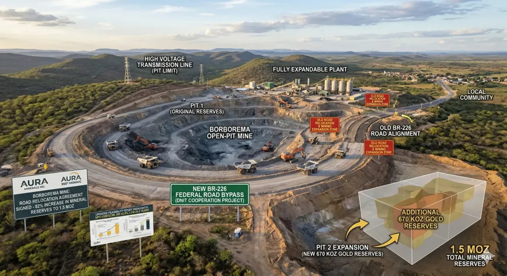 Aura Signed the Agreement to Relocate Road at Borborema Mine, Unlocking an additional 670 Koz of gold in Mineral Reserves, totaling 1.5 Moz