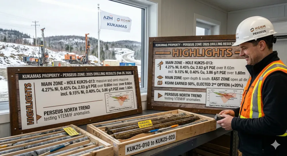 Azimut and KGHM Expand the High-Grade Nickel-PGE Perseus Zone, Kukamas Property, James Bay Region, Quebec