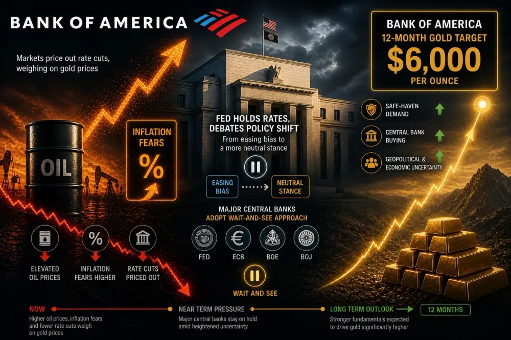 Bank of America stands firm on 12-month $6,000 gold target, sees silver averaging $86 in 2026