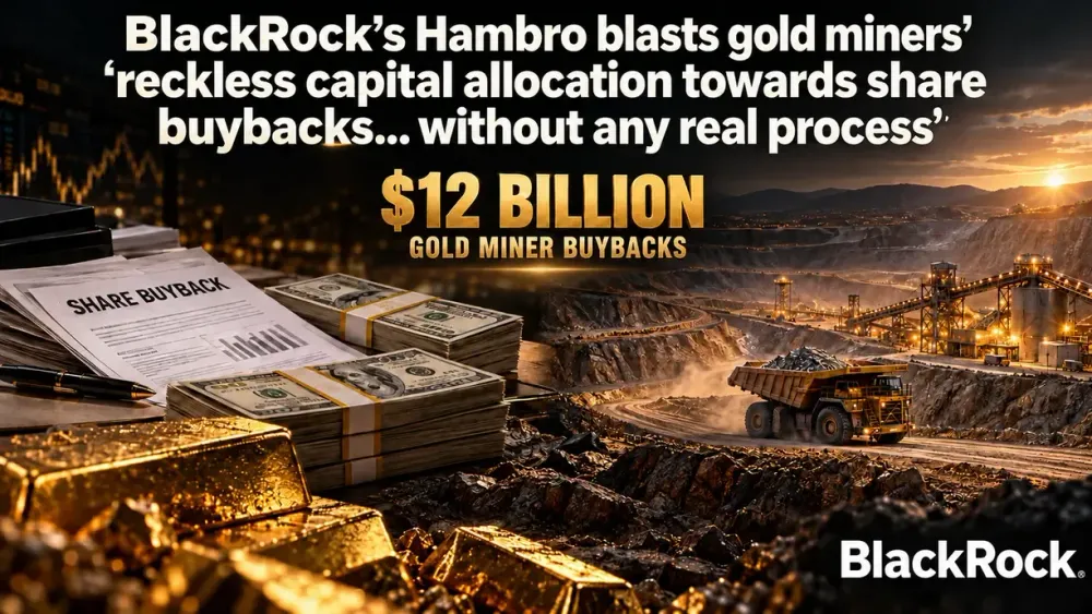 BlackRock’s Hambro blasts gold miners’ ‘reckless capital allocation towards share buybacks… without any real process’