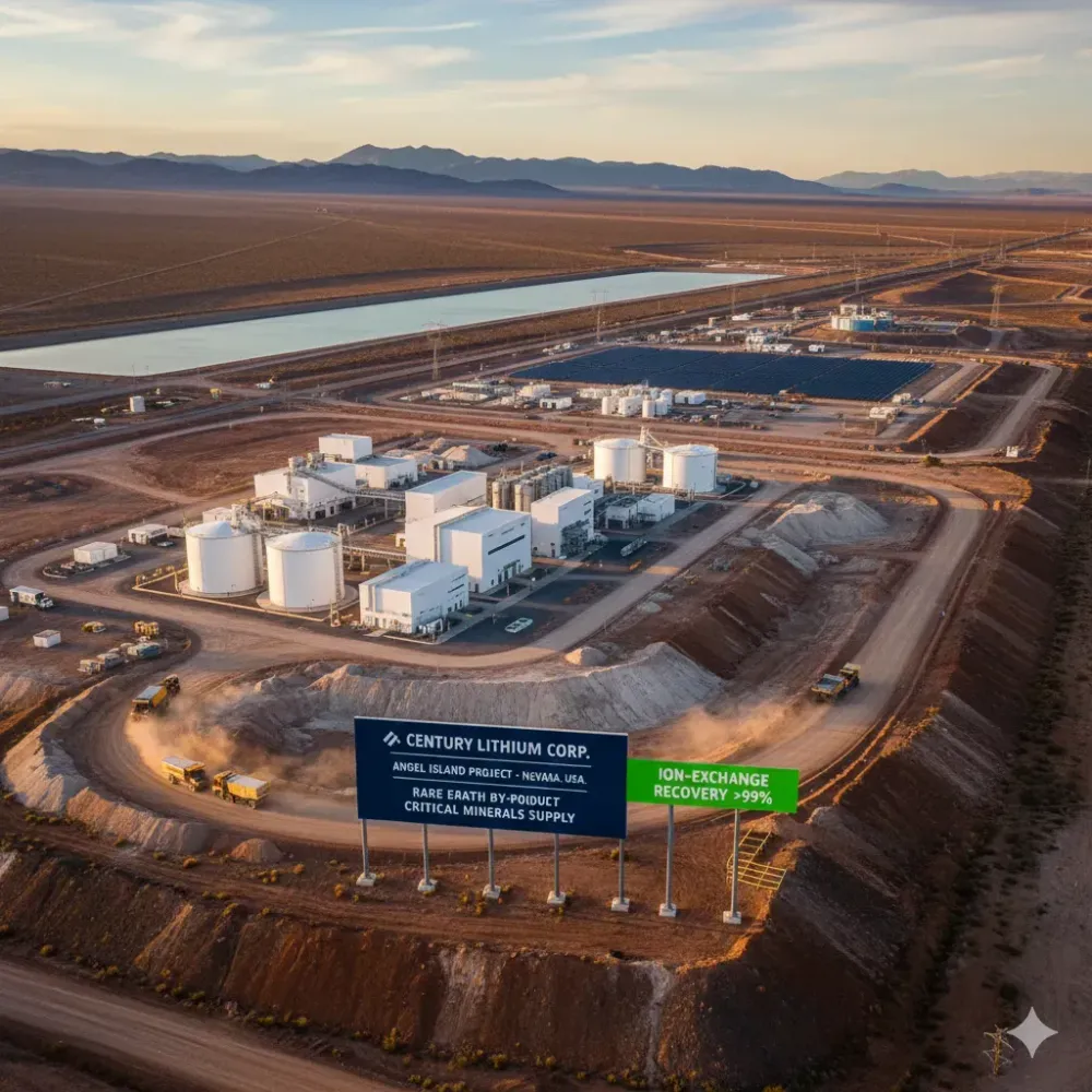 CENTURY LITHIUM HIGHLIGHTS RARE EARTH POTENTIAL AT ANGEL ISLAND, NEVADA