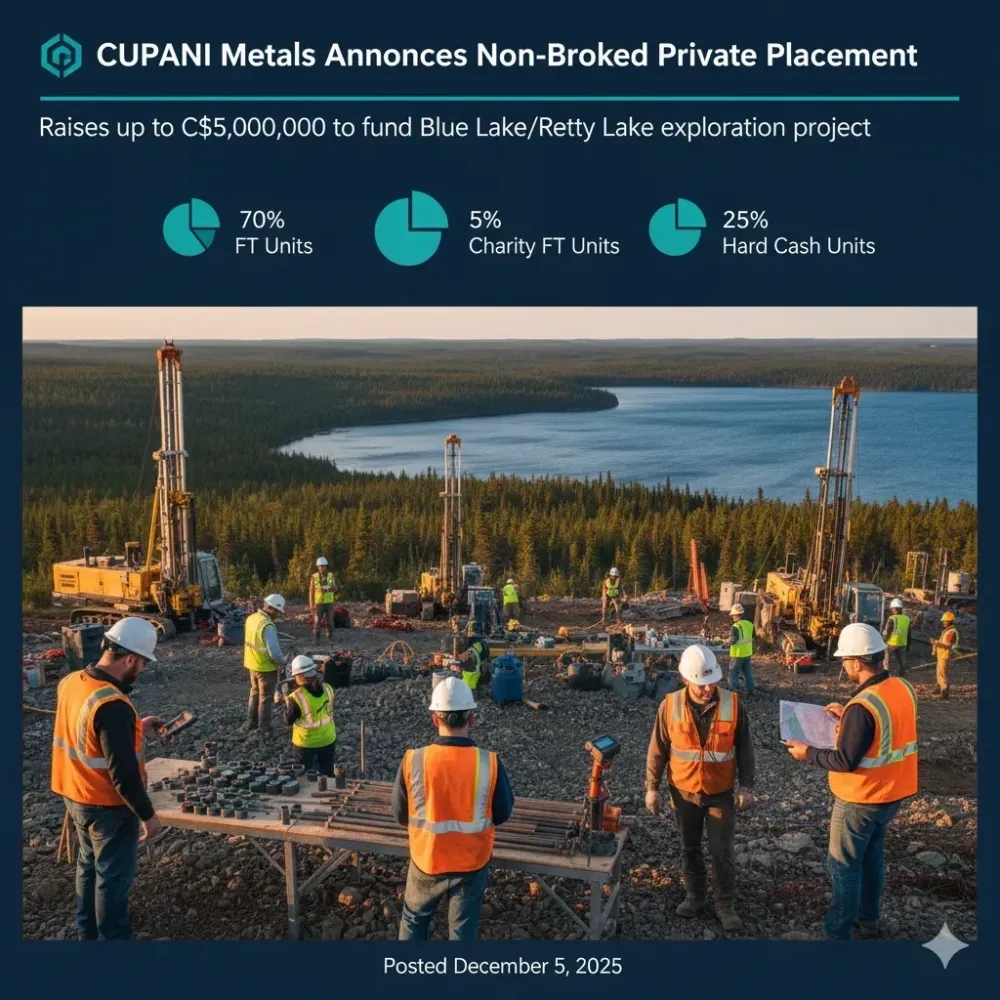 CUPANI Metals Announces Non-Brokered Private Placement