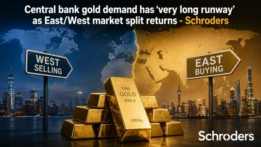 Central bank gold demand has ‘very long runway’ as EastWest market split returns - Schroders