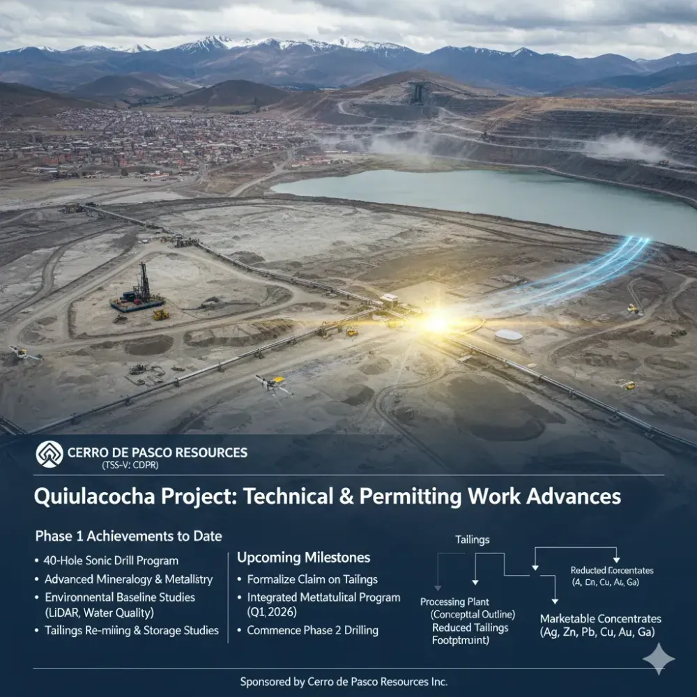 Cerro de Pasco Resources Prepares for Next Phase as Technical and Permitting Work Advances at the Quiulacocha Project