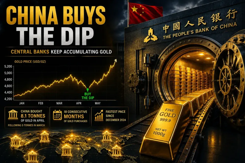 China and other central banks continue to buy the dip in gold