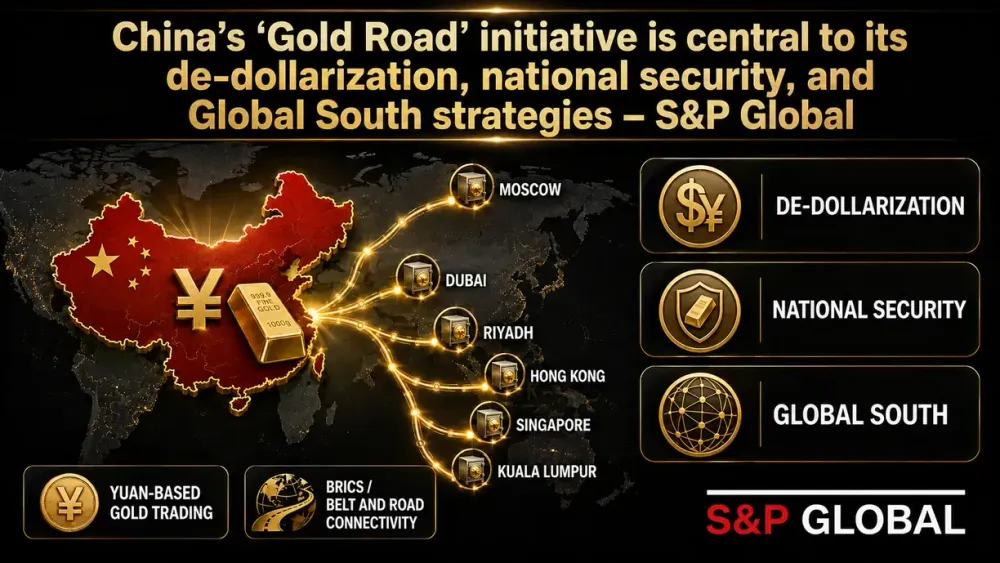 China’s ‘Gold Road’ initiative is central to its national security, de-dollarization, and Global South strategies – S&P Global