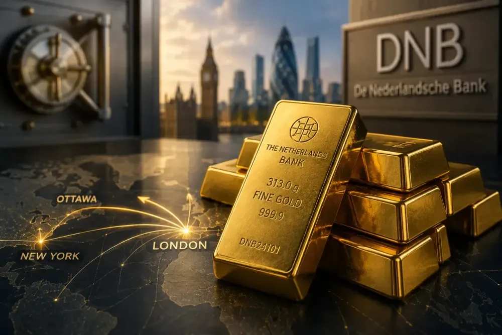 Dutch central bank moves 86 tonnes of gold from U.S., Canada to London