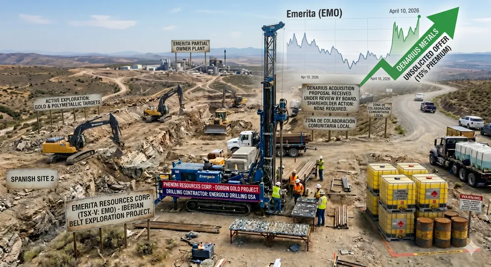 Emerita Confirms Receipt of Unsolicited Offer Letter from Denarius Metals