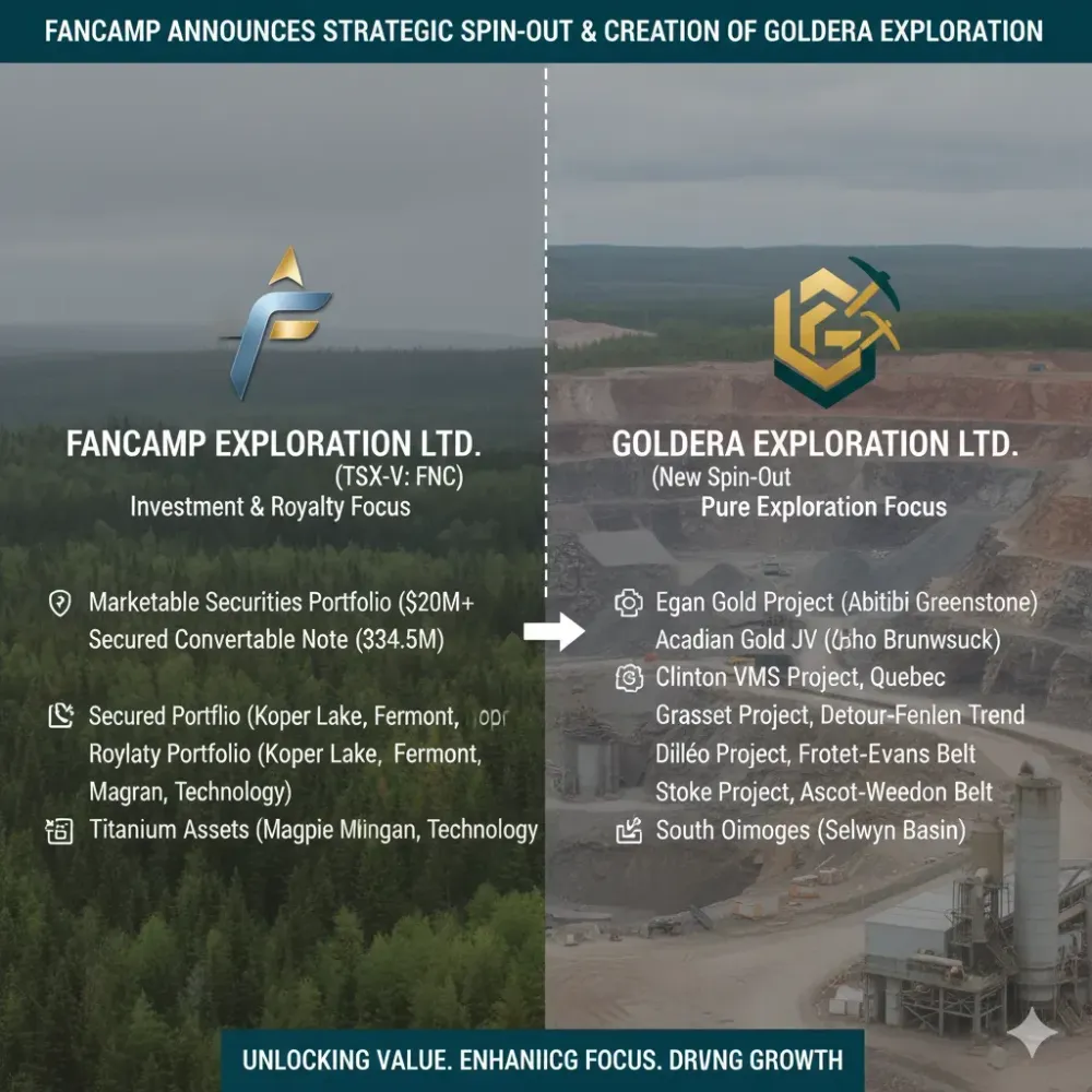 Fancamp Announces Spin-Out of Mineral Exploration Assets and Creation of Goldera Exploration
