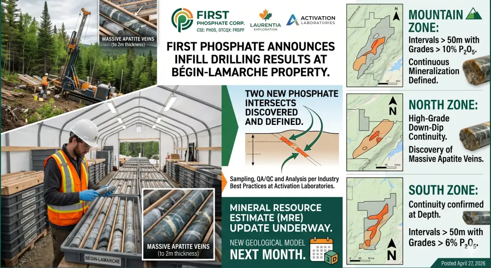 First Phosphate Provides Analytical Results for Infill Drill Program at Begin-Lamarche Property