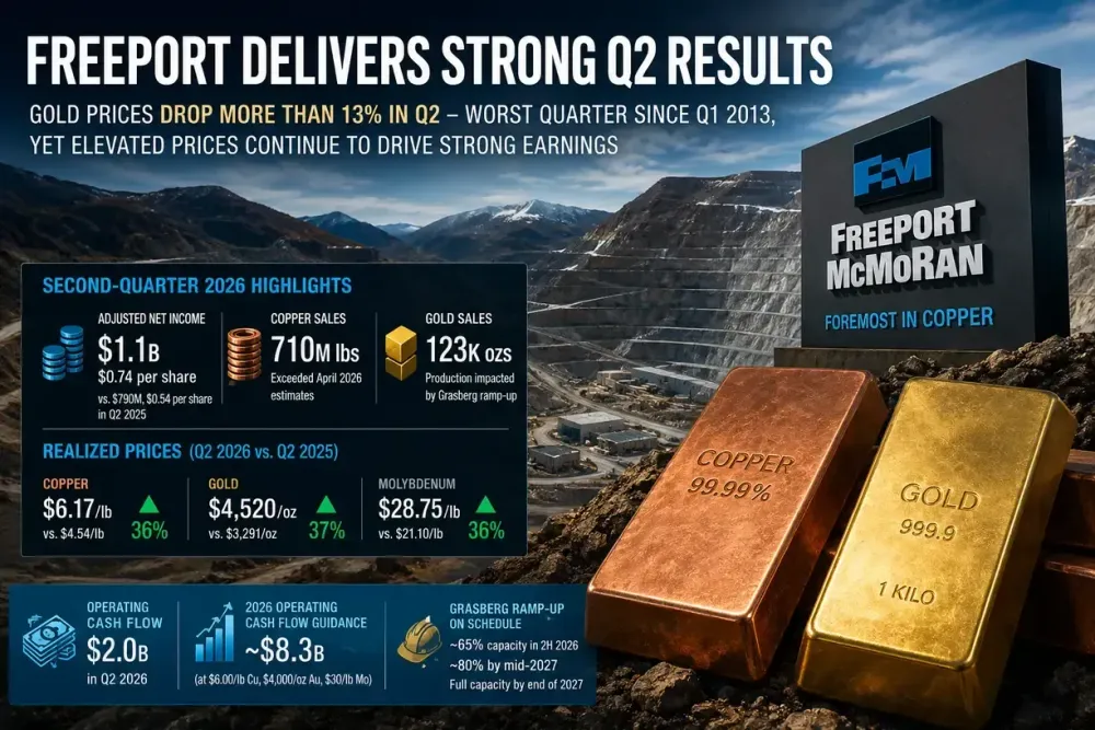 Freeport's gold business shines despite bullion's worst quarterly decline since 2013