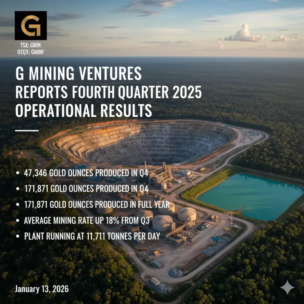 G Mining Ventures Reports Fourth Quarter 2025 Operational Results