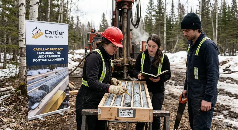 Cartier Discovers New Porphyritic Intrusion-Related Gold System in Pontiac Sediments with 5.2 g/t Au over 5.0 m and 1.2 g/t Au over 25.5 m at Hope Target (Cadillac); Large Scale Gold Mineralization Exploration Potential