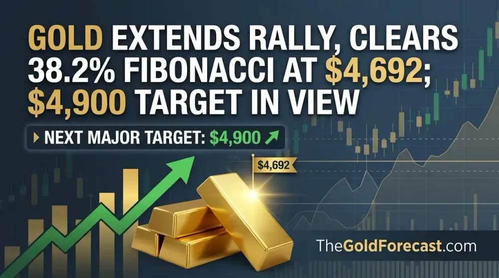 Gold Extends Rally, Clears 38.2% Fibonacci at $4,692; $4,900 Target in View