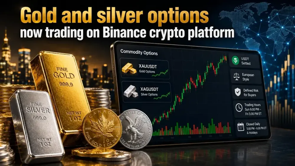 Gold and silver options now trading on Binance crypto platform