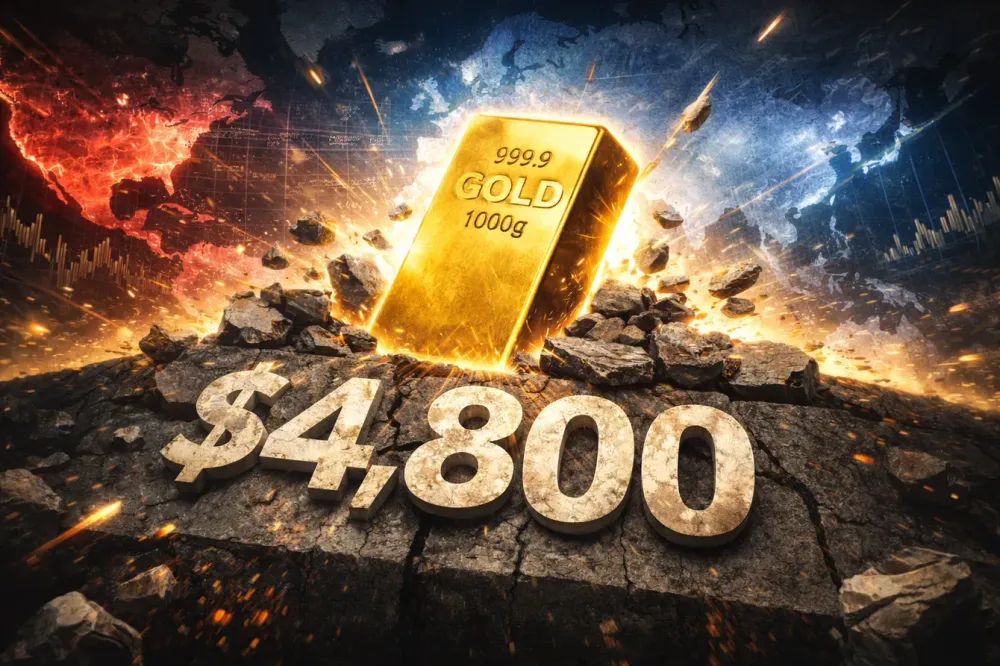 Gold blasts through $4,800 as “sell America” sentiment picks up