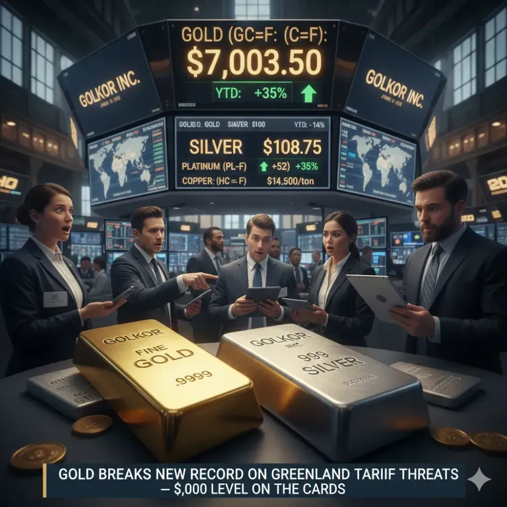 Gold breaks new record on Greenland tariff threats — $7,000 level on the cards