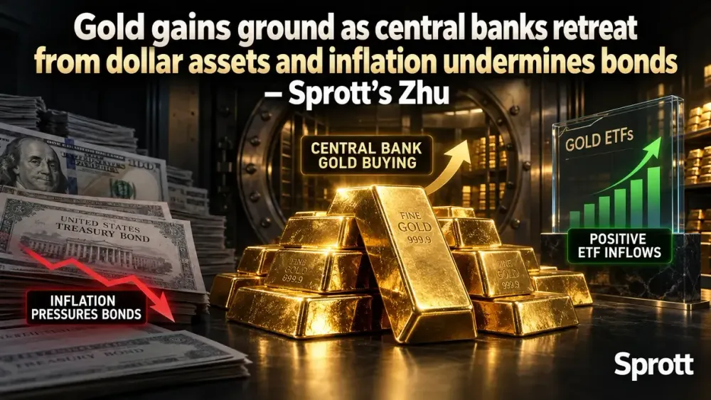 Gold gains ground as central banks retreat from dollar assets and inflation undermines bonds – Sprott’s Zhu