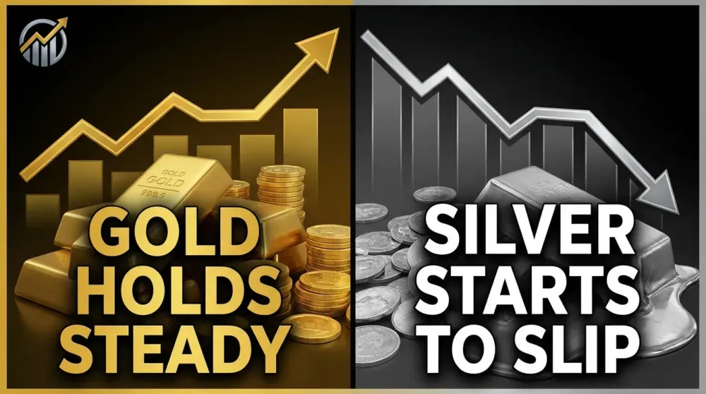 Gold holds steady as silver begins to slip