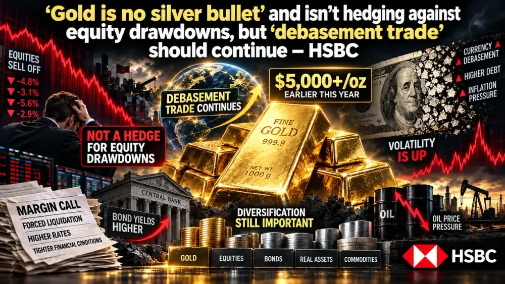 ‘Gold is no silver bullet’ and isn’t hedging against equity drawdowns, but ‘debasement trade’ should continue – HSBC