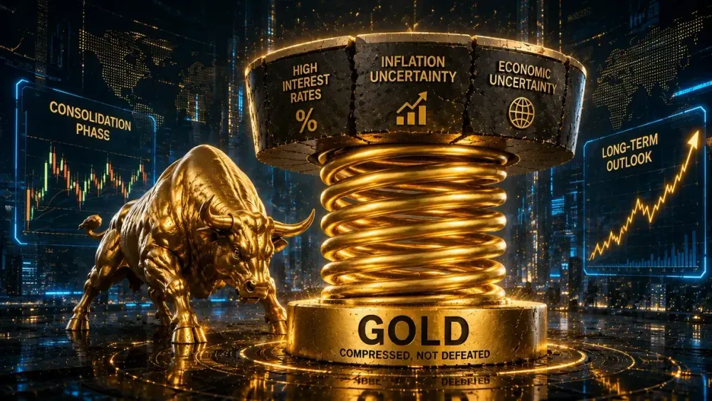 Gold is still stuck in a holding pattern, but the bullish long-term case remains intact, says Tanglewood's Bruce
