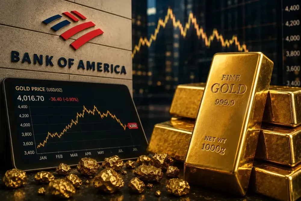Gold prices can go lower, but Bank of America suggests buying the dip and averaging down