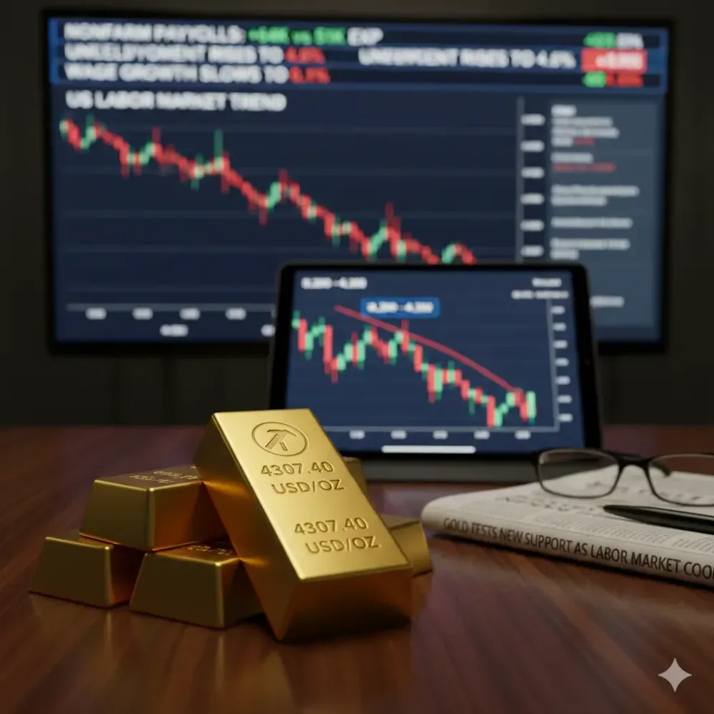 Gold prices holding its ground above $4,300 after U.S. economy created 64K jobs in November, unemployment rate rises