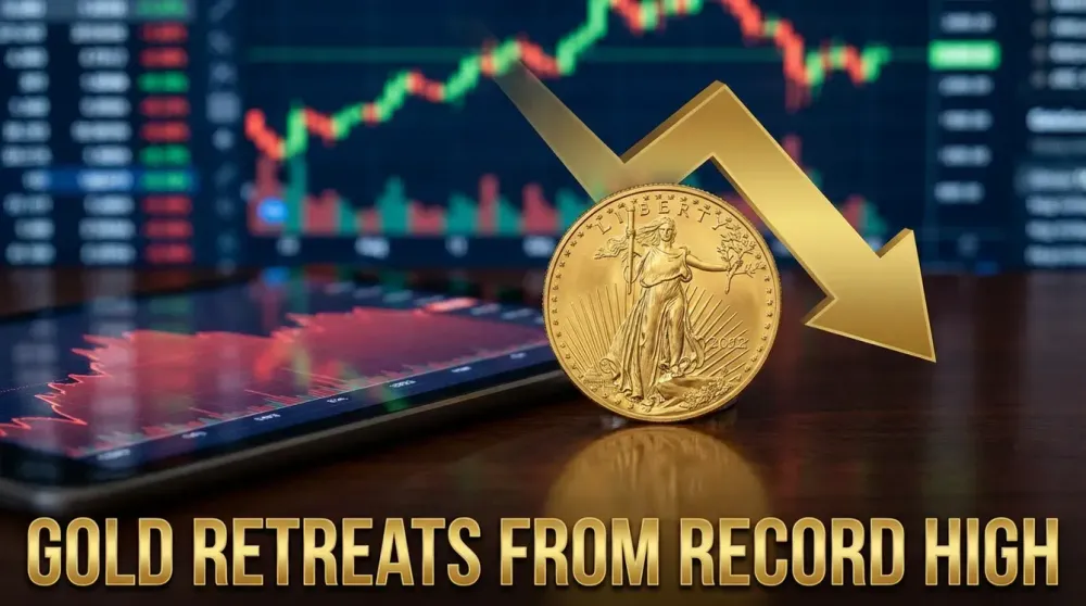 Gold retreats from record high as profit-taking tempers safe-haven rally