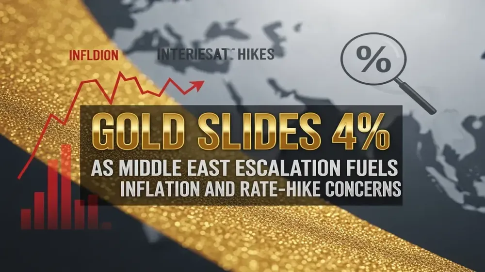 Gold slides 4% as Middle East escalation fuels inflation and rate-hike concerns