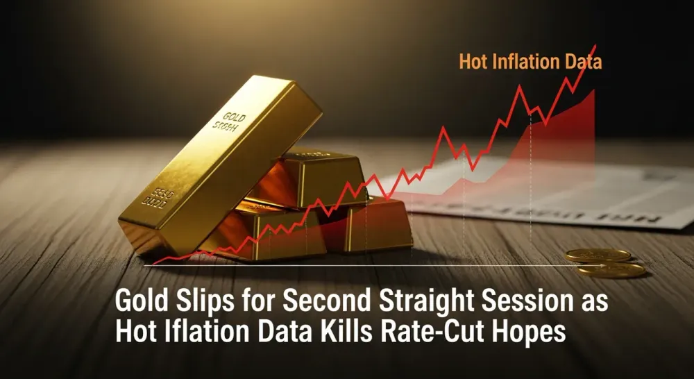 Gold slips for second straight session as hot inflation data kills rate-cut hopes