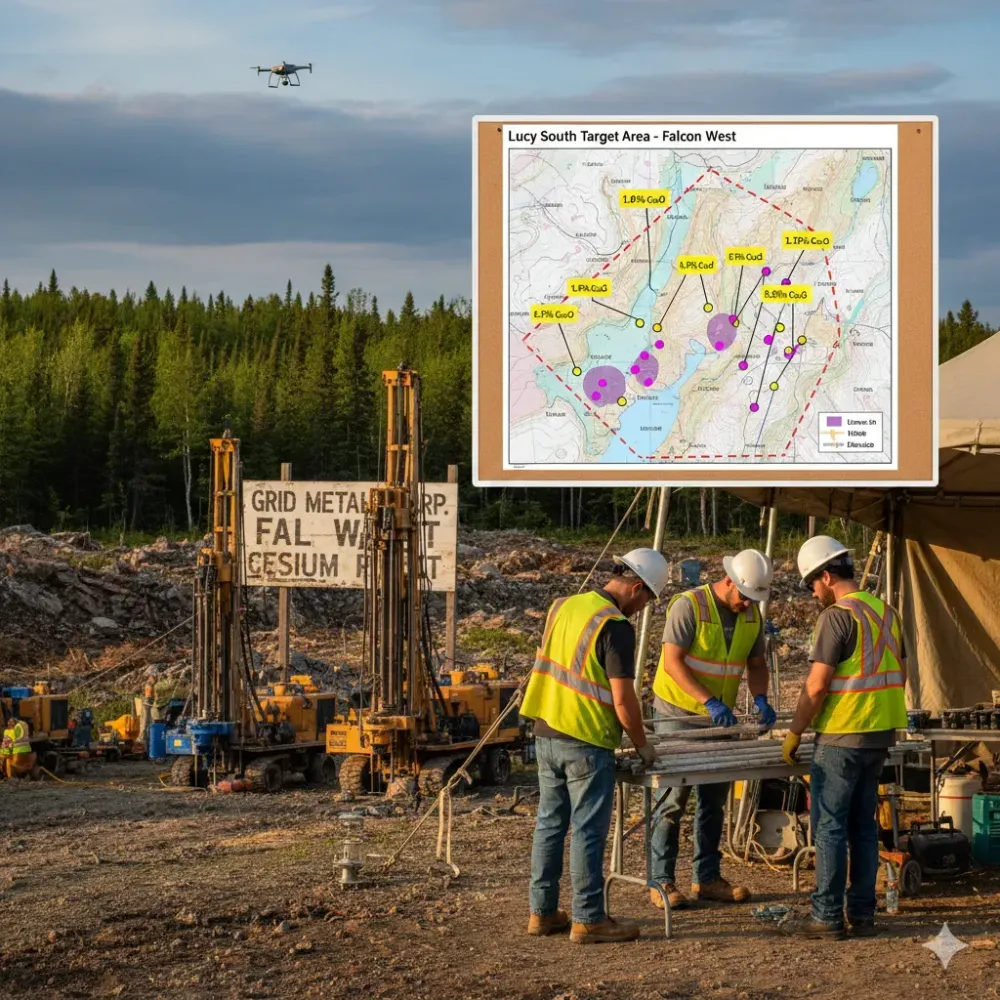 Grid Metals Continues to Expand Cesium Mineralization at Falcon West