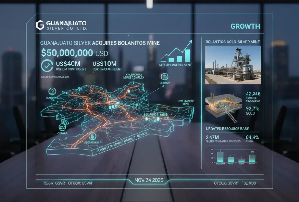 Guanajuato Silver To Acquire Bolanitos Gold-Silver Mine in Mexico