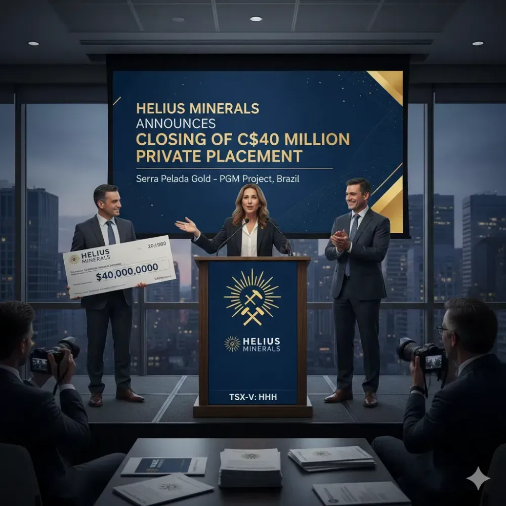 Helius Minerals Announces Closing of C$40 Million Private Placement