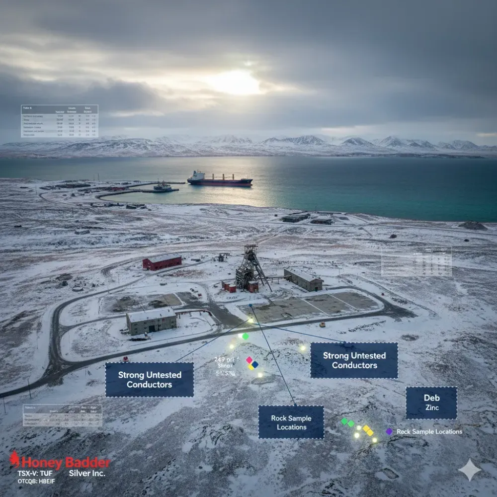 Honey Badger Discovers Important New Silver-Lead-Zinc Targets from Geophysical Work and Reports Grab Samples up to 249 g/t Silver and 51.5% Zinc from Area 14 at Nanisivik, Nunavut