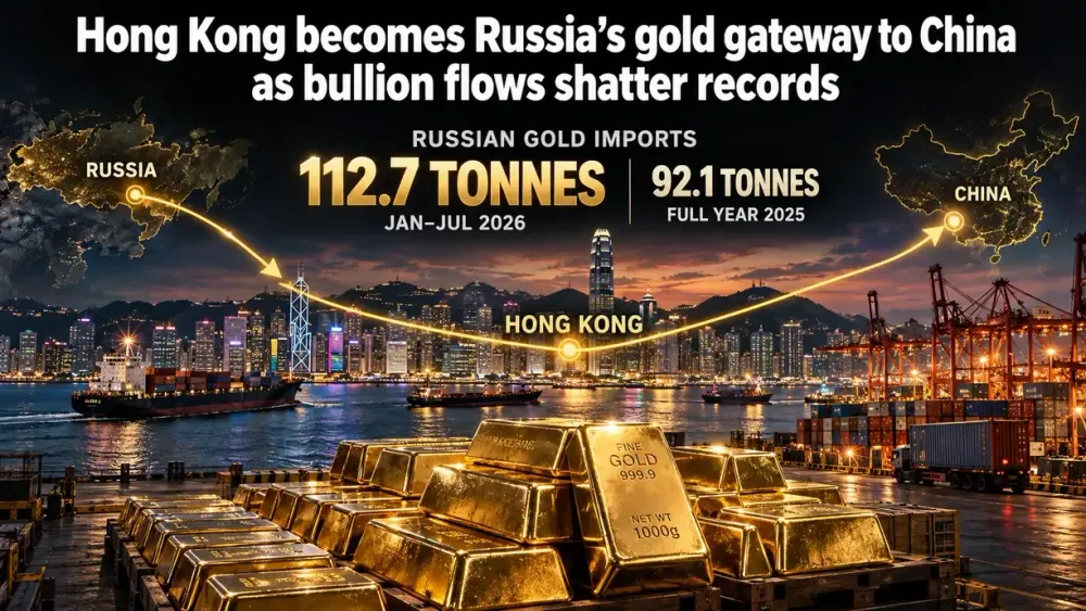 Hong Kong becomes Russia’s gold gateway to China as bullion flows shatter records
