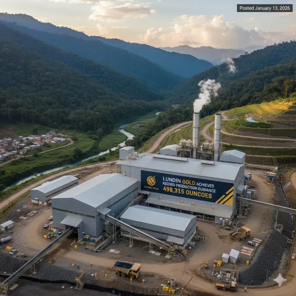 LUNDIN GOLD ACHIEVES RECORD Q4 THROUGHPUT AND ACHIEVES 2025 PRODUCTION GUIDANCE WITH 498,315 OUNCES OF GOLD