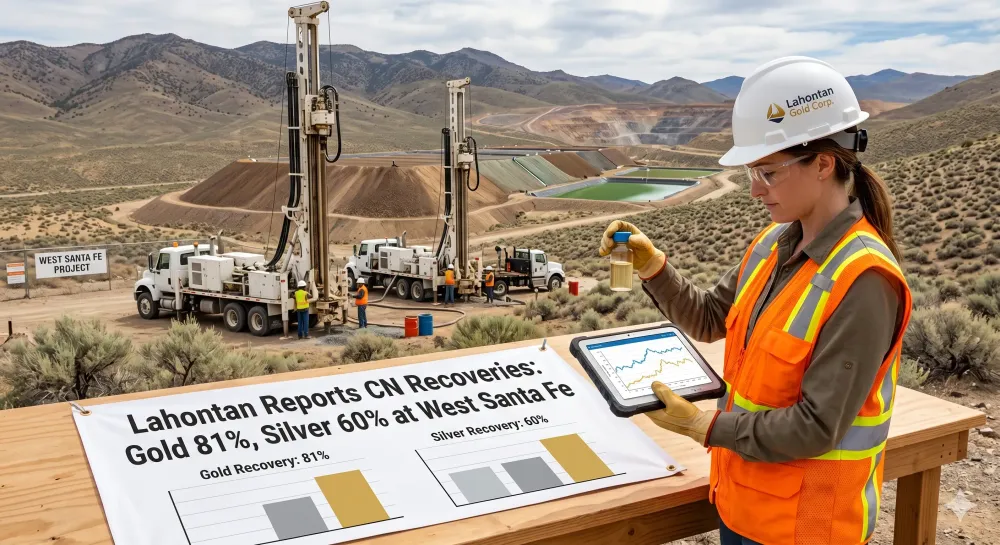 Lahontan Reports Cyanide Recoveries of 81% for Gold and 60% for Silver at West Santa Fe