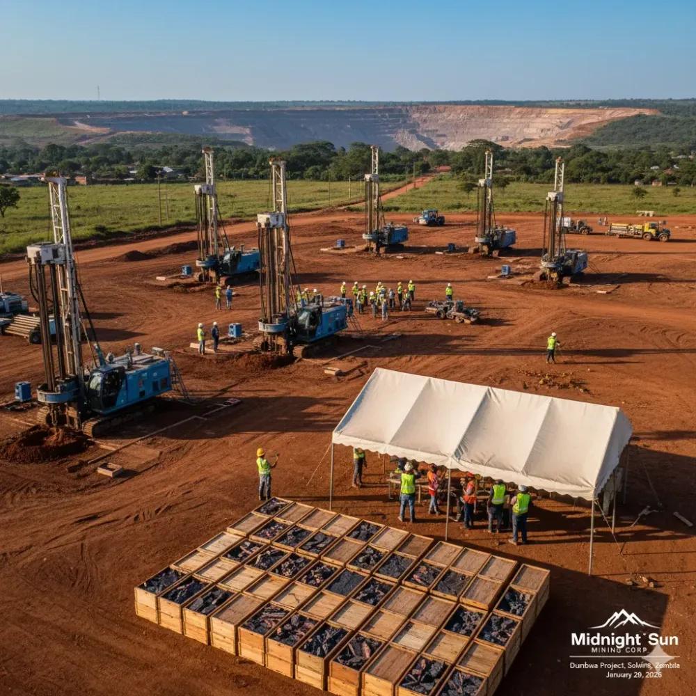 Midnight Sun Drills 0.89% Copper Over 25 Metres and 1.36% Copper Over 6 Metres within 0.46% Copper Over 50 Metres; Continuing to Significantly Extend Dumbwa System