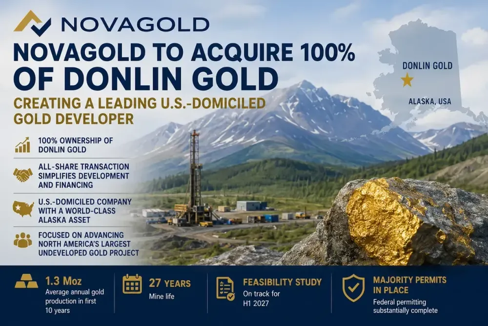 NOVAGOLD consolidates Donlin Gold ownership, creating one of North America's largest pure-play gold developers