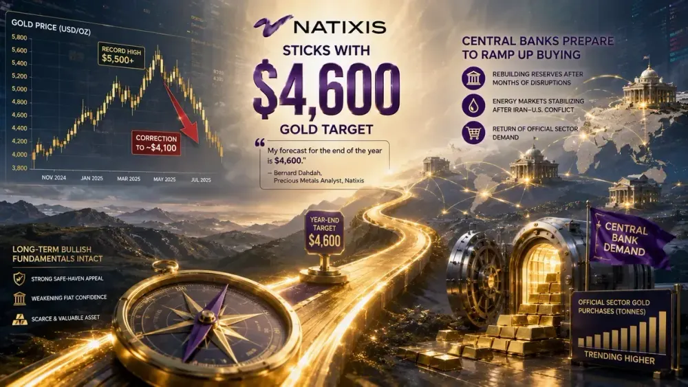 Natixis sticks with $4,600 gold target as central banks prepare to ramp up buying