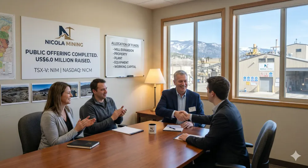 Nicola Mining Announces Closing Of US$6.0 Million Offering